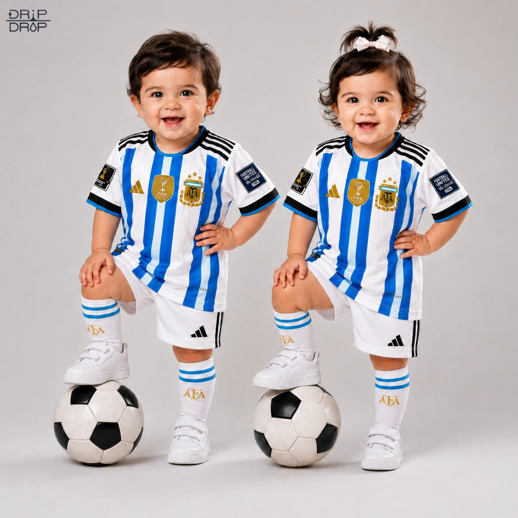 Argentina Home Kit Jersey (Kids Version)