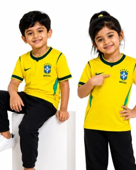 Brazil Home Kits Jersey (Kids Version)