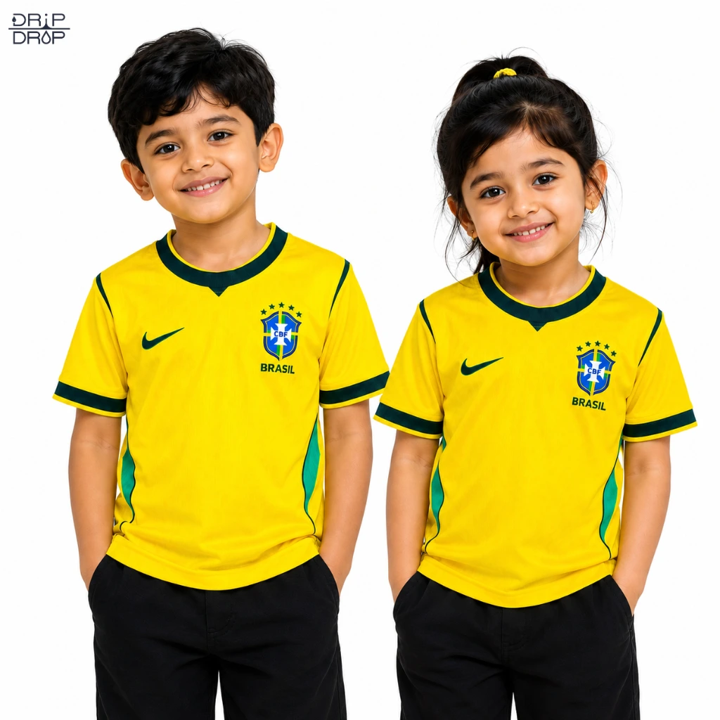 Brazil Home Kits Jersey (Kids Version)